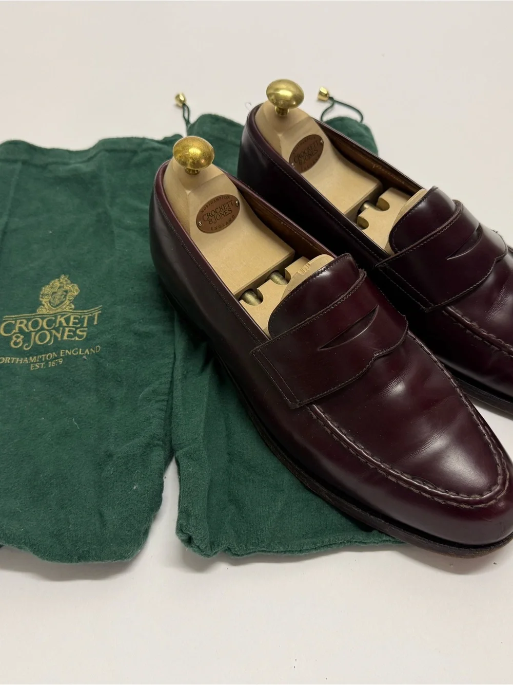Crockett & Jones Men’s Cordovan Leather Penny Loafers